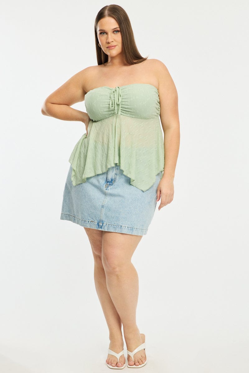 Green Lace Bandeau Top for YouandAll Fashion