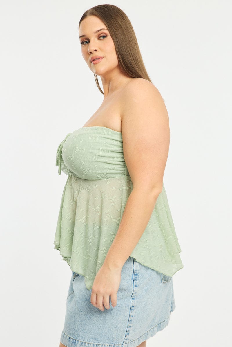 Green Lace Bandeau Top for YouandAll Fashion