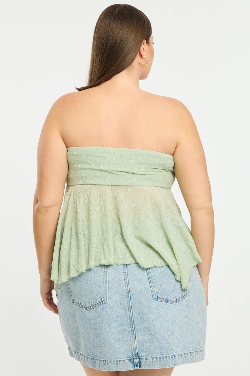 Green Lace Bandeau Top for YouandAll Fashion