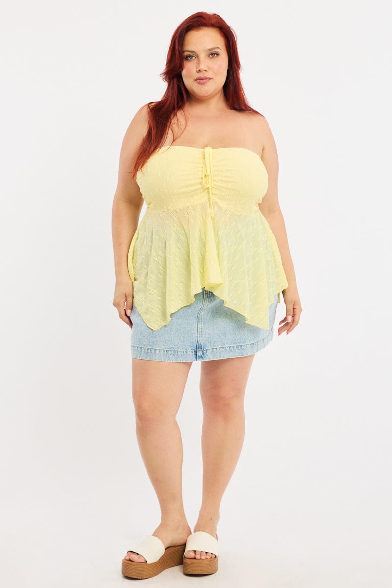 Yellow Lace Bandeau Top for YouandAll Fashion
