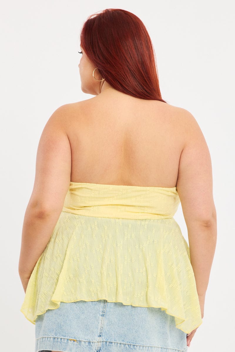 Yellow Lace Bandeau Top for YouandAll Fashion