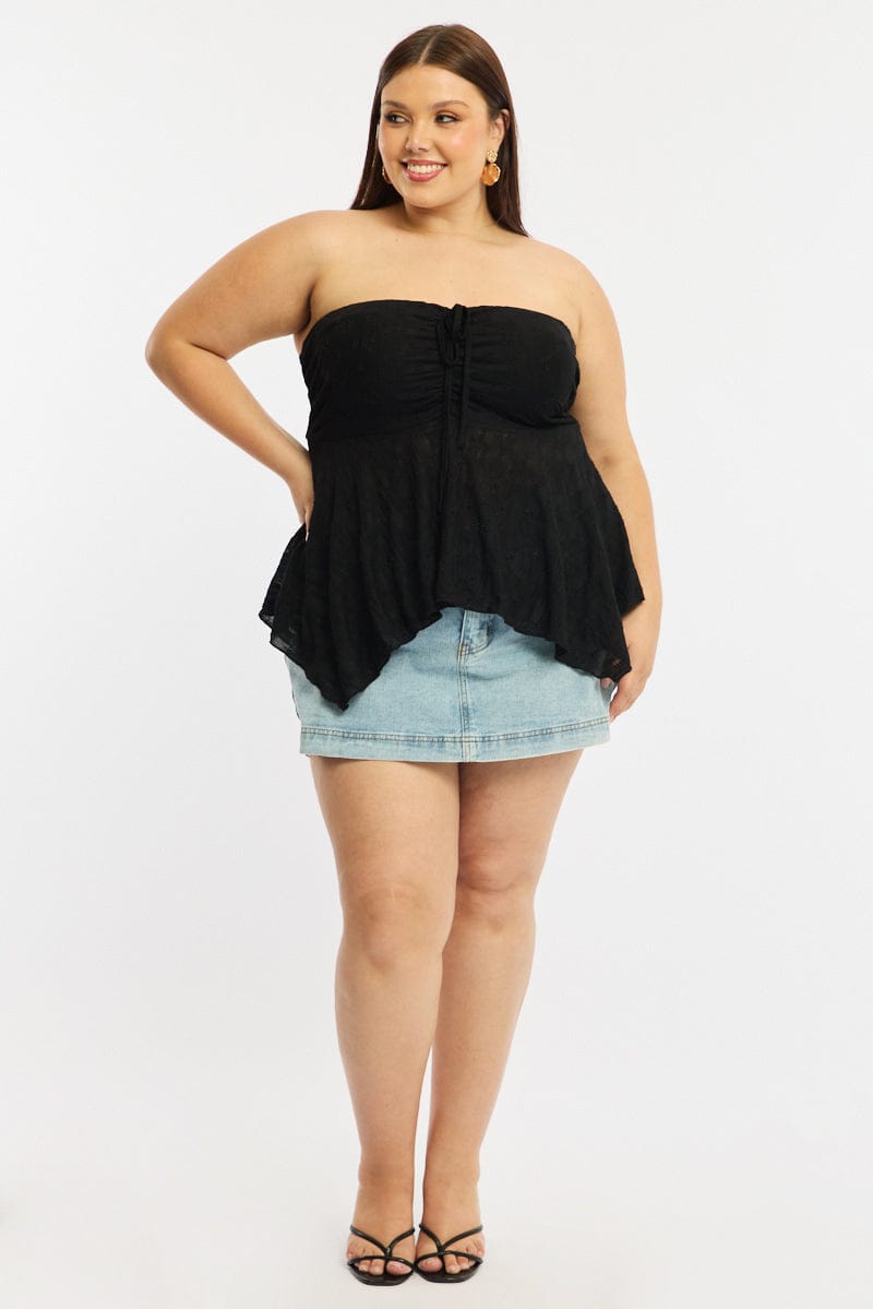 Black Lace Bandeau Top for YouandAll Fashion