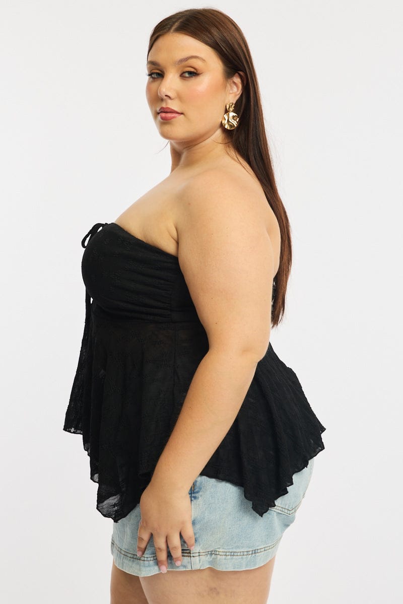 Black Lace Bandeau Top for YouandAll Fashion