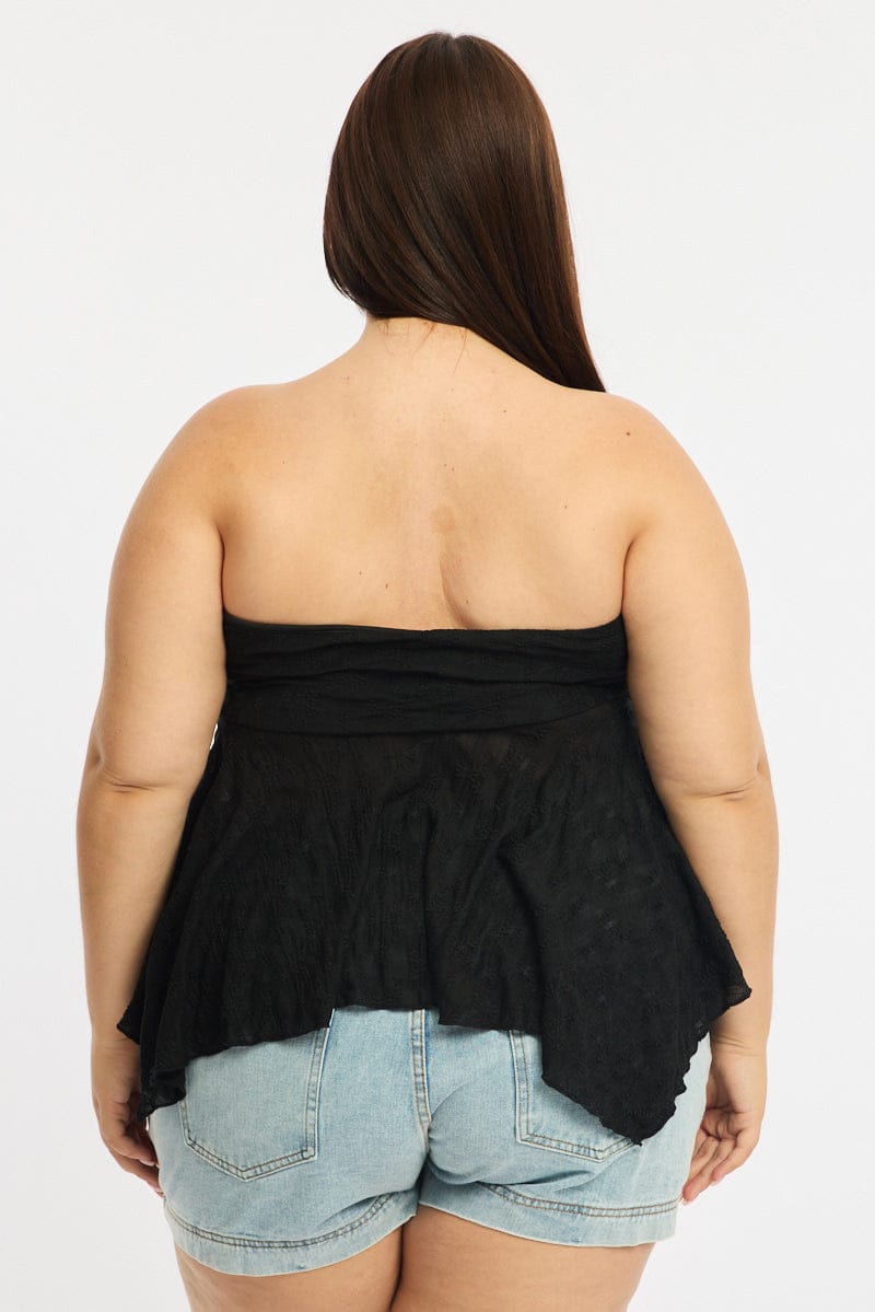 Black Lace Bandeau Top for YouandAll Fashion