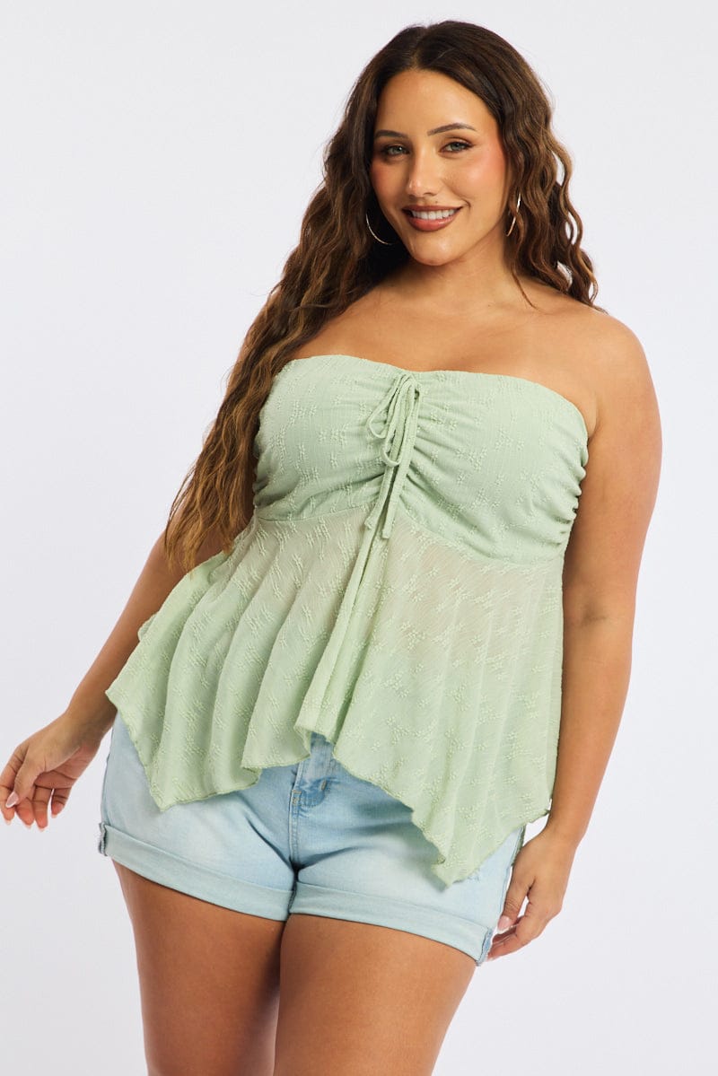 Green Lace Bandeau Top for YouandAll Fashion