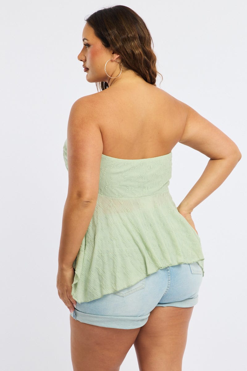 Green Lace Bandeau Top for YouandAll Fashion