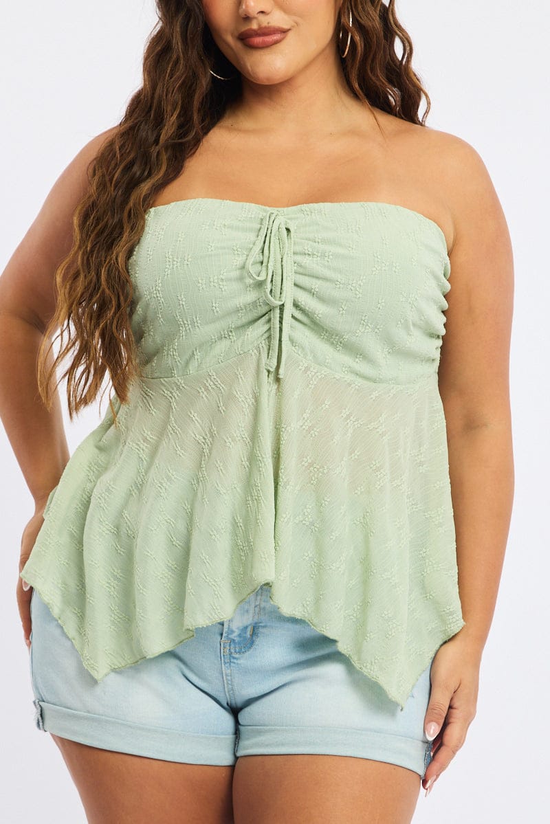 Green Lace Bandeau Top for YouandAll Fashion