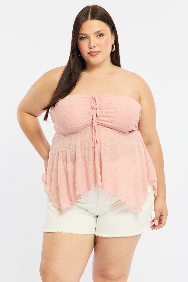 Pink Lace Bandeau Top for YouandAll Fashion