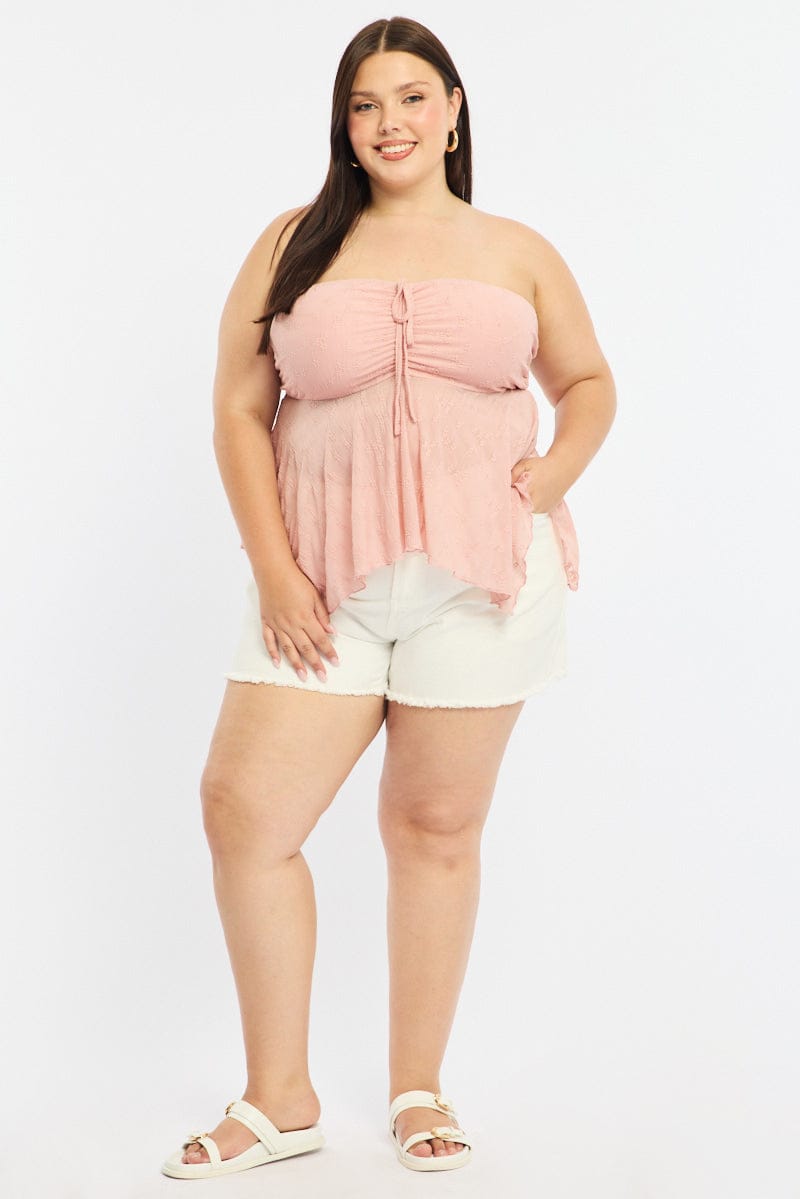 Pink Lace Bandeau Top for YouandAll Fashion