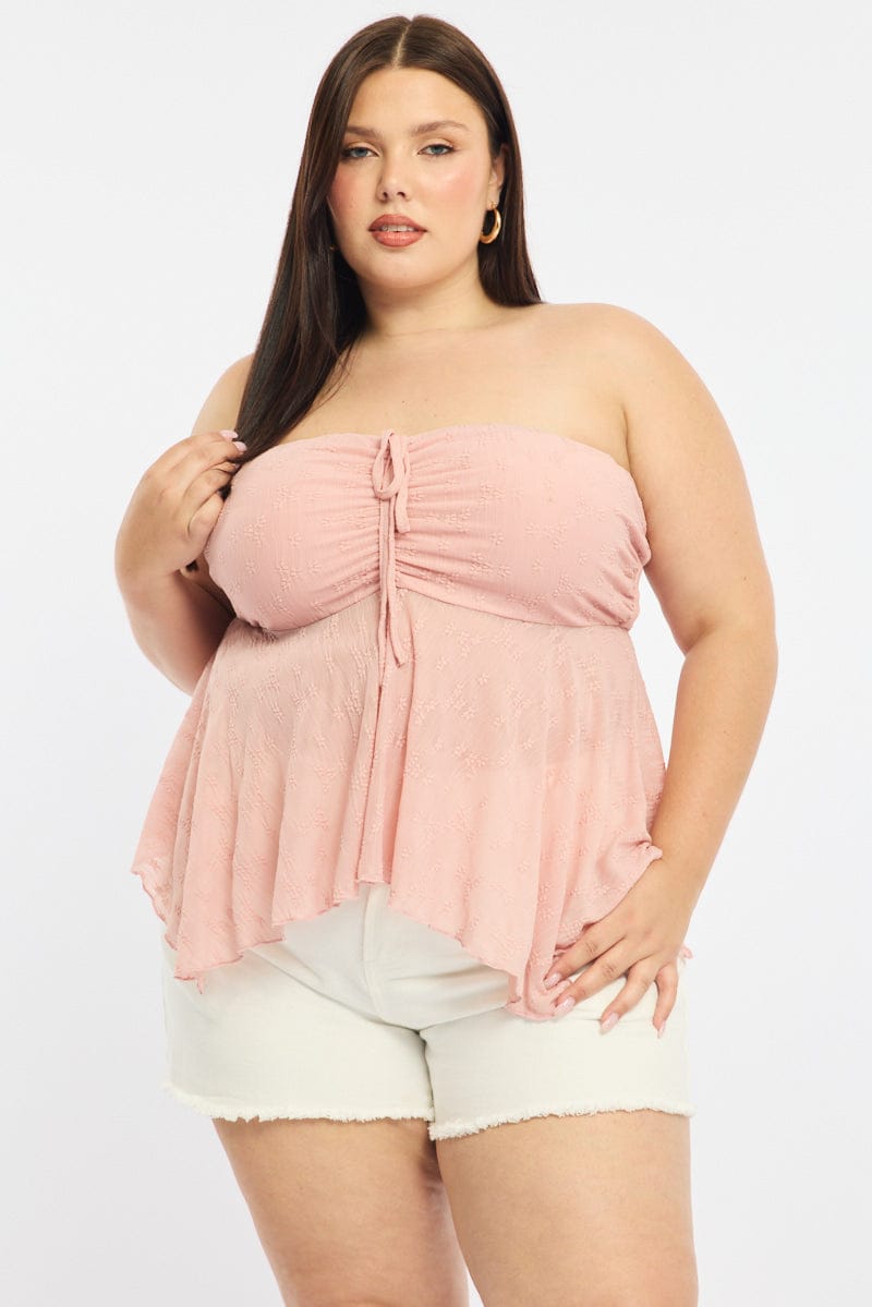 Pink Lace Bandeau Top for YouandAll Fashion