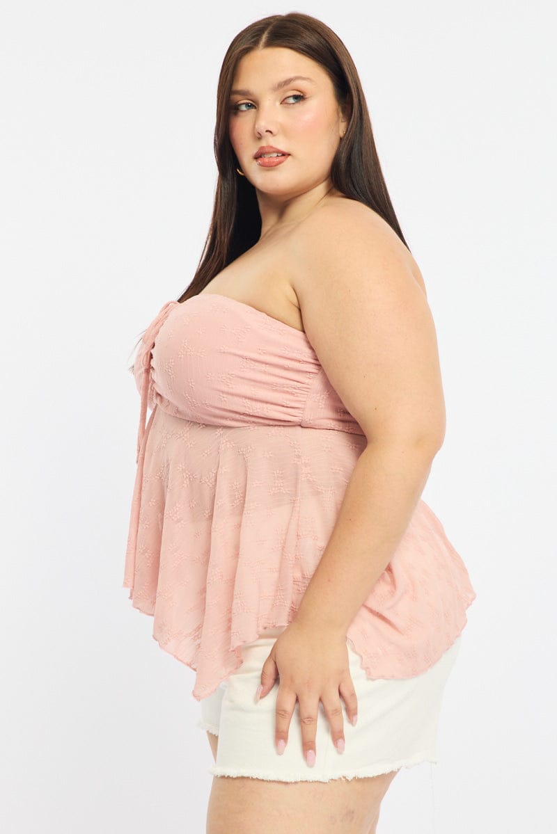 Pink Lace Bandeau Top for YouandAll Fashion