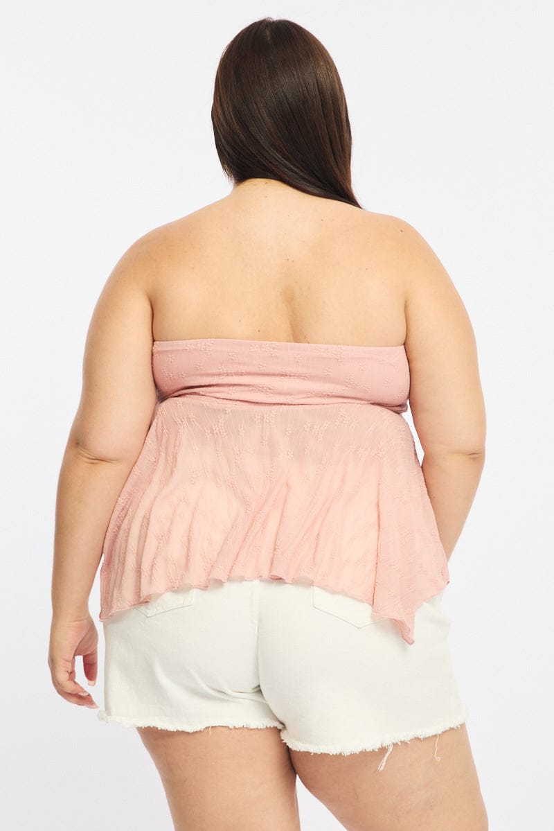 Pink Lace Bandeau Top for YouandAll Fashion