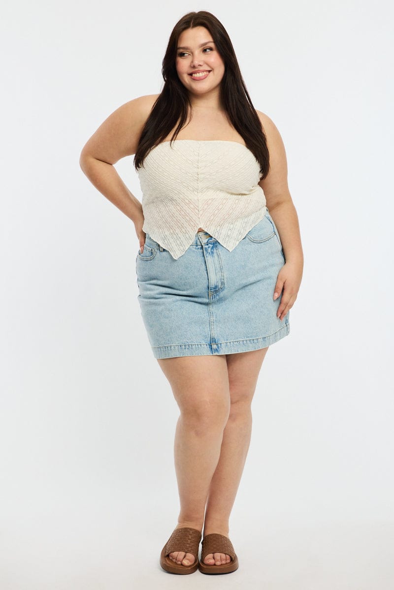 White Bandeau Top V Hem for YouandAll Fashion