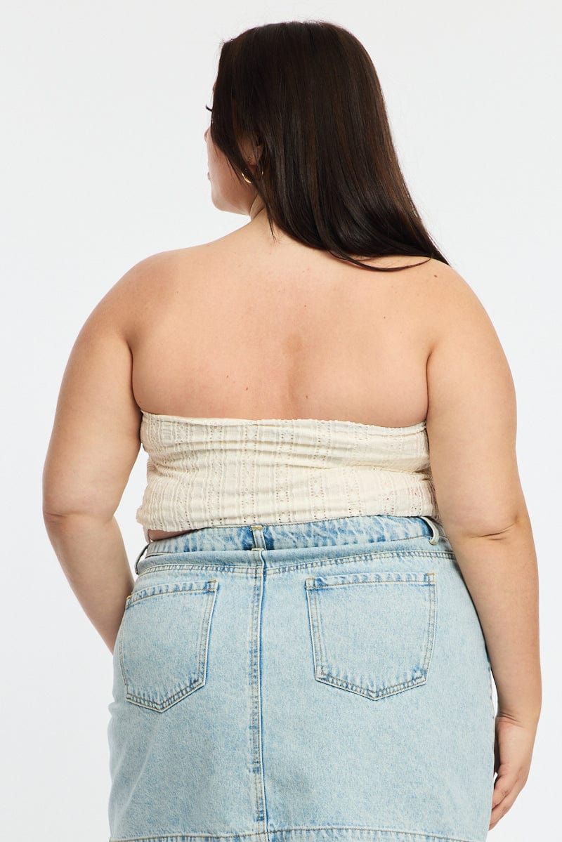 White Bandeau Top V Hem for YouandAll Fashion