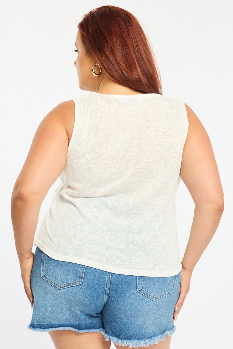 White Crochet Vest Tie Front for YouandAll Fashion