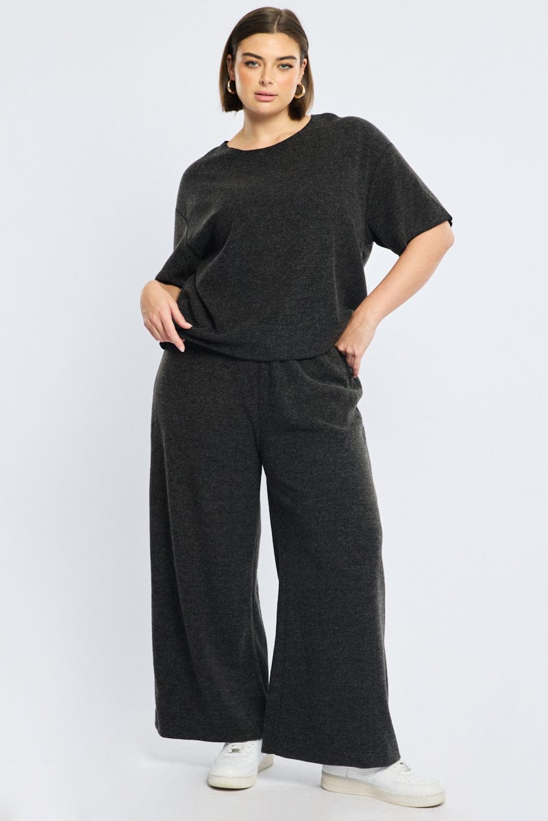 Grey Jersey Top Short Sleeve for YouandAll Fashion
