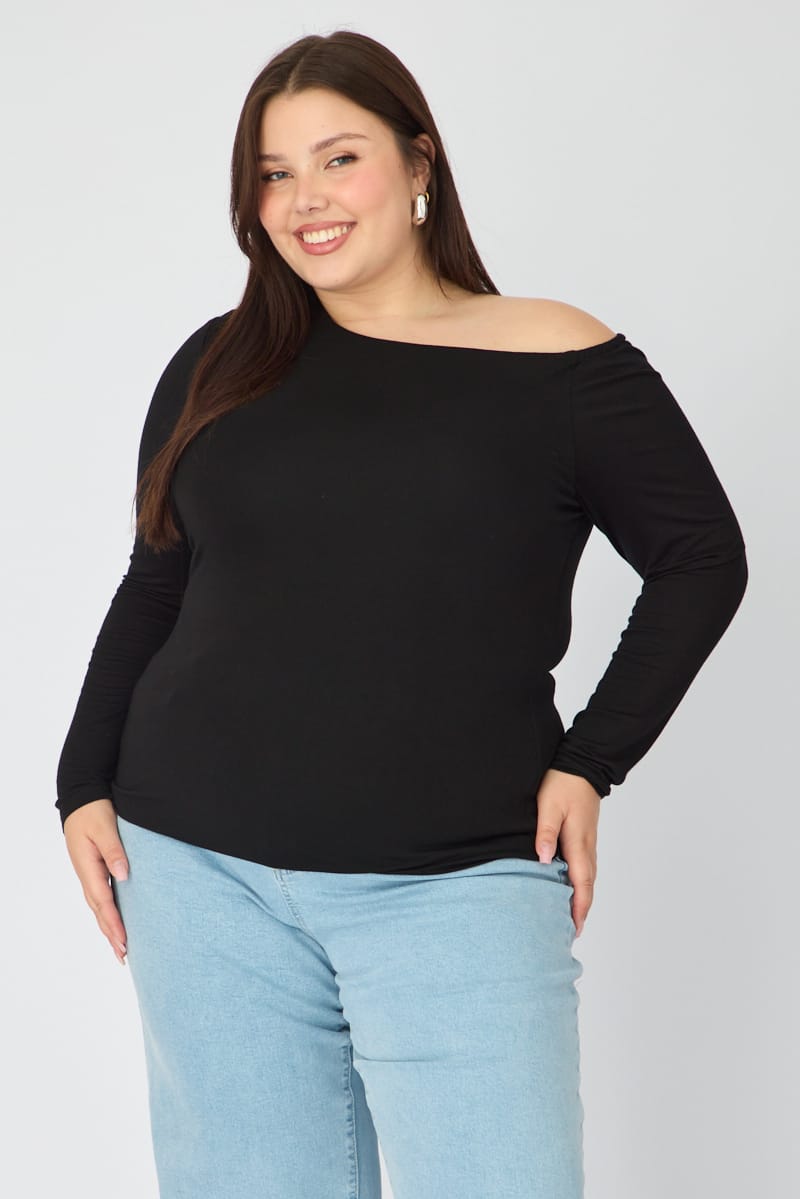 Black Jersey Top Long Sleeve for YouandAll Fashion