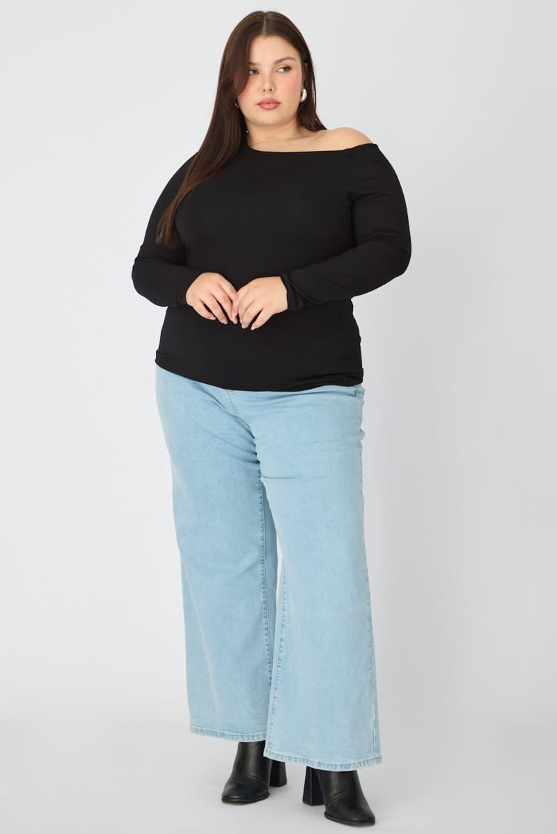 Black Jersey Top Long Sleeve for YouandAll Fashion