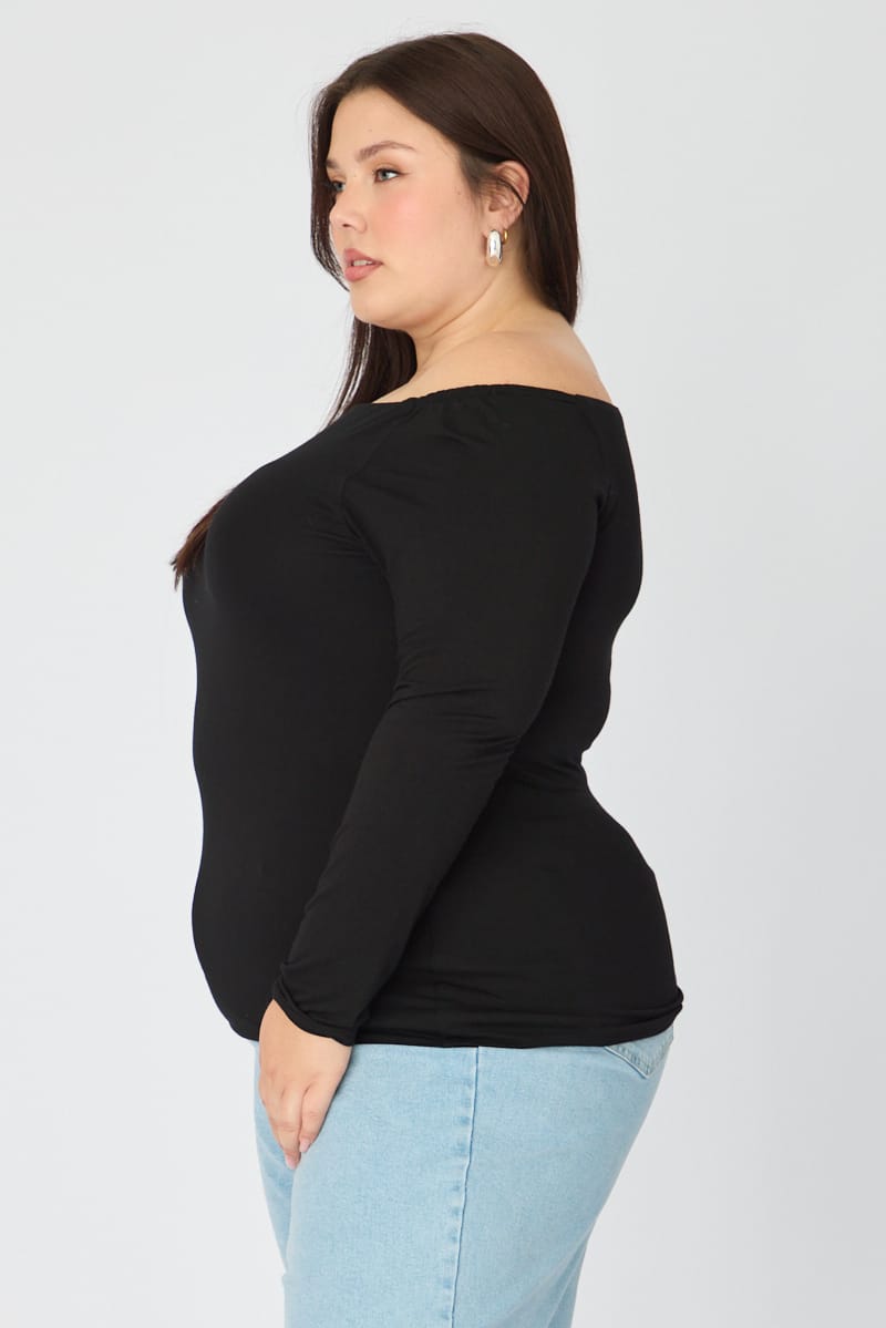 Black Jersey Top Long Sleeve for YouandAll Fashion
