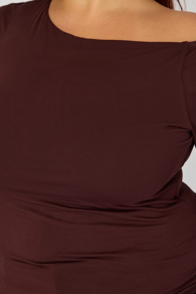 Brown Jersey Top Long Sleeve for YouandAll Fashion
