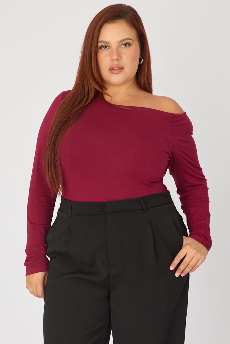 Red Jersey Top Long Sleeve for YouandAll Fashion
