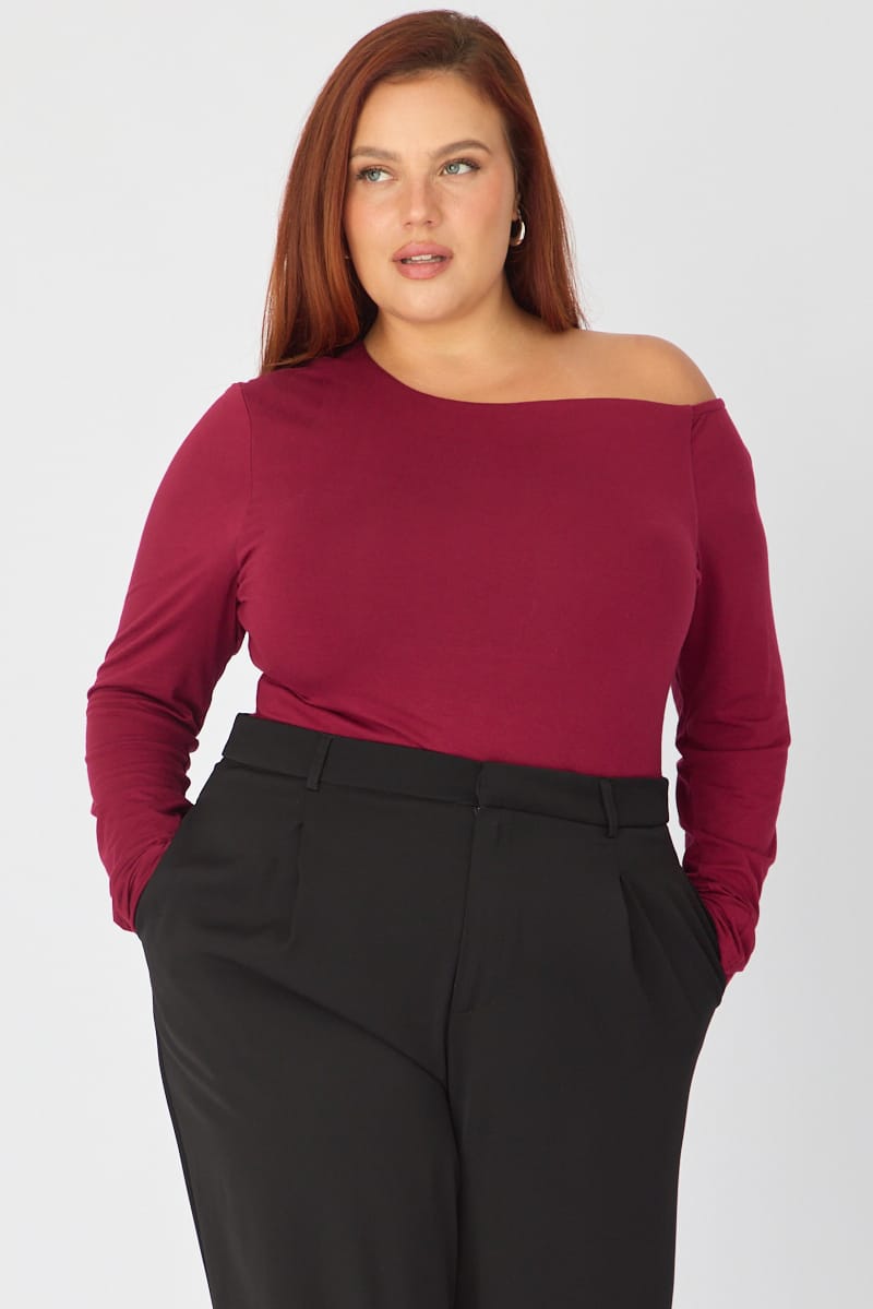 Red Jersey Top Long Sleeve for YouandAll Fashion