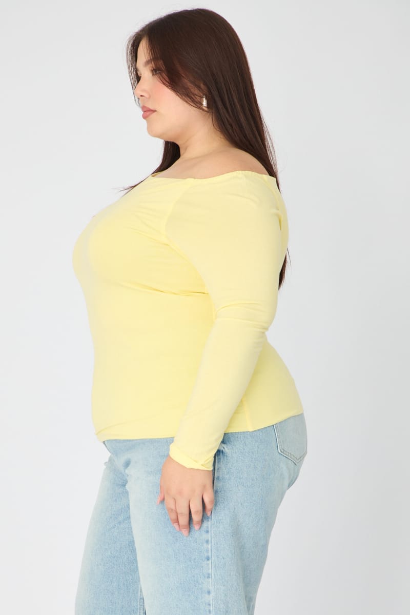 Yellow Jersey Top Long Sleeve for YouandAll Fashion