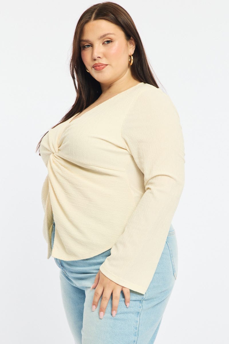 White Textured Top Long Sleeve for YouandAll Fashion