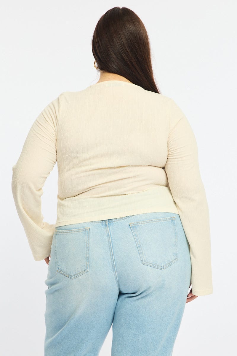 White Textured Top Long Sleeve for YouandAll Fashion