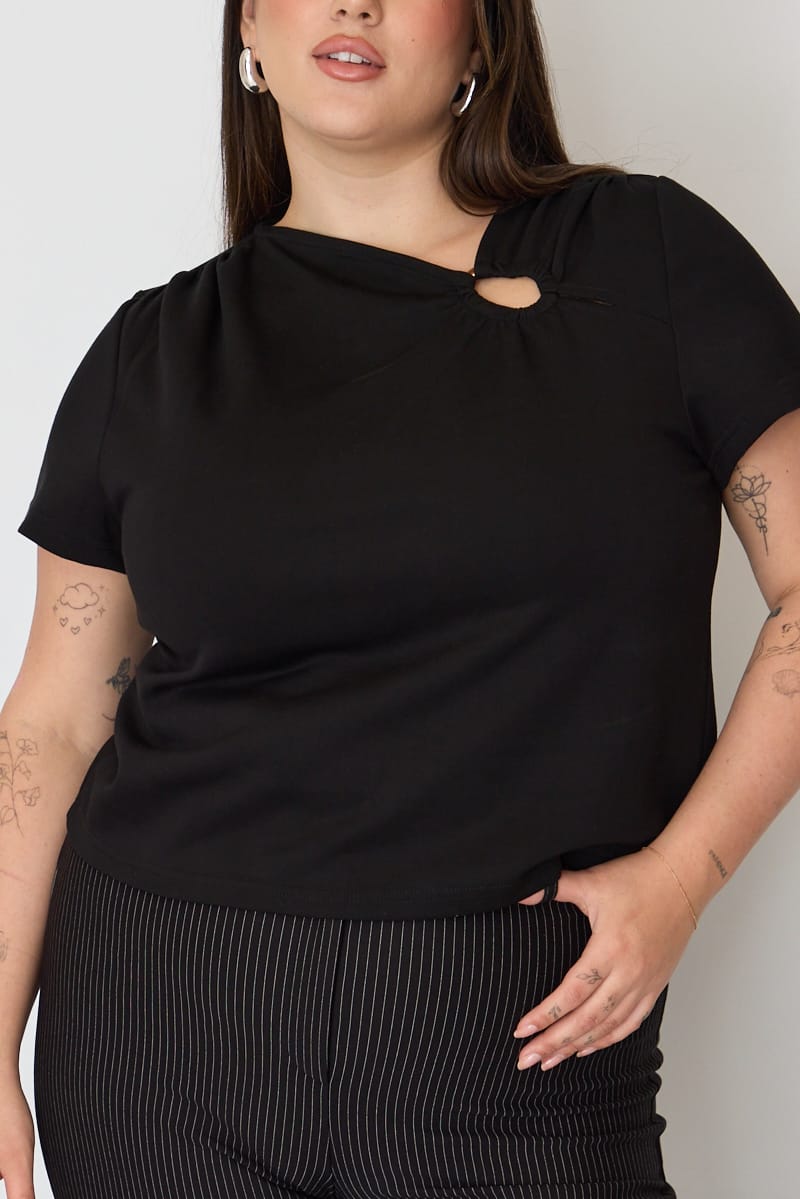 Black Soft Touch Top Short Sleeve for YouandAll Fashion