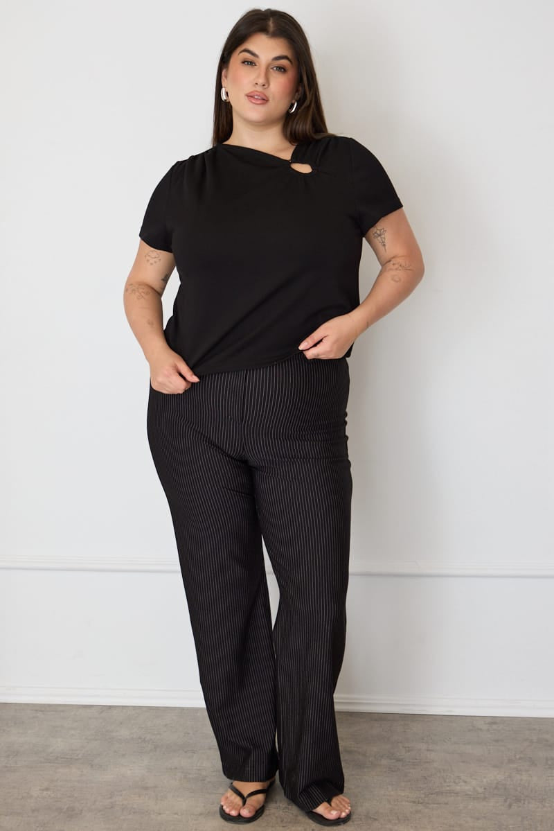 Black Soft Touch Top Short Sleeve for YouandAll Fashion