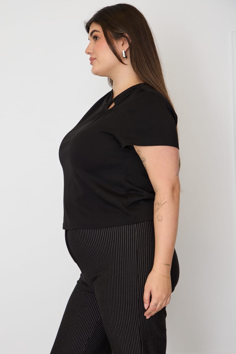 Black Soft Touch Top Short Sleeve for YouandAll Fashion