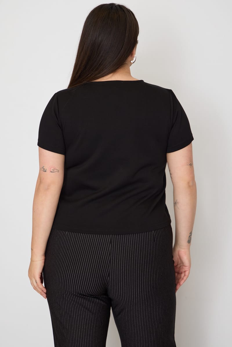 Black Soft Touch Top Short Sleeve for YouandAll Fashion