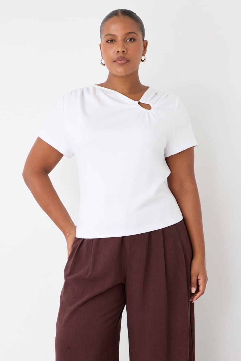 White Soft Touch Top Short Sleeve for YouandAll Fashion