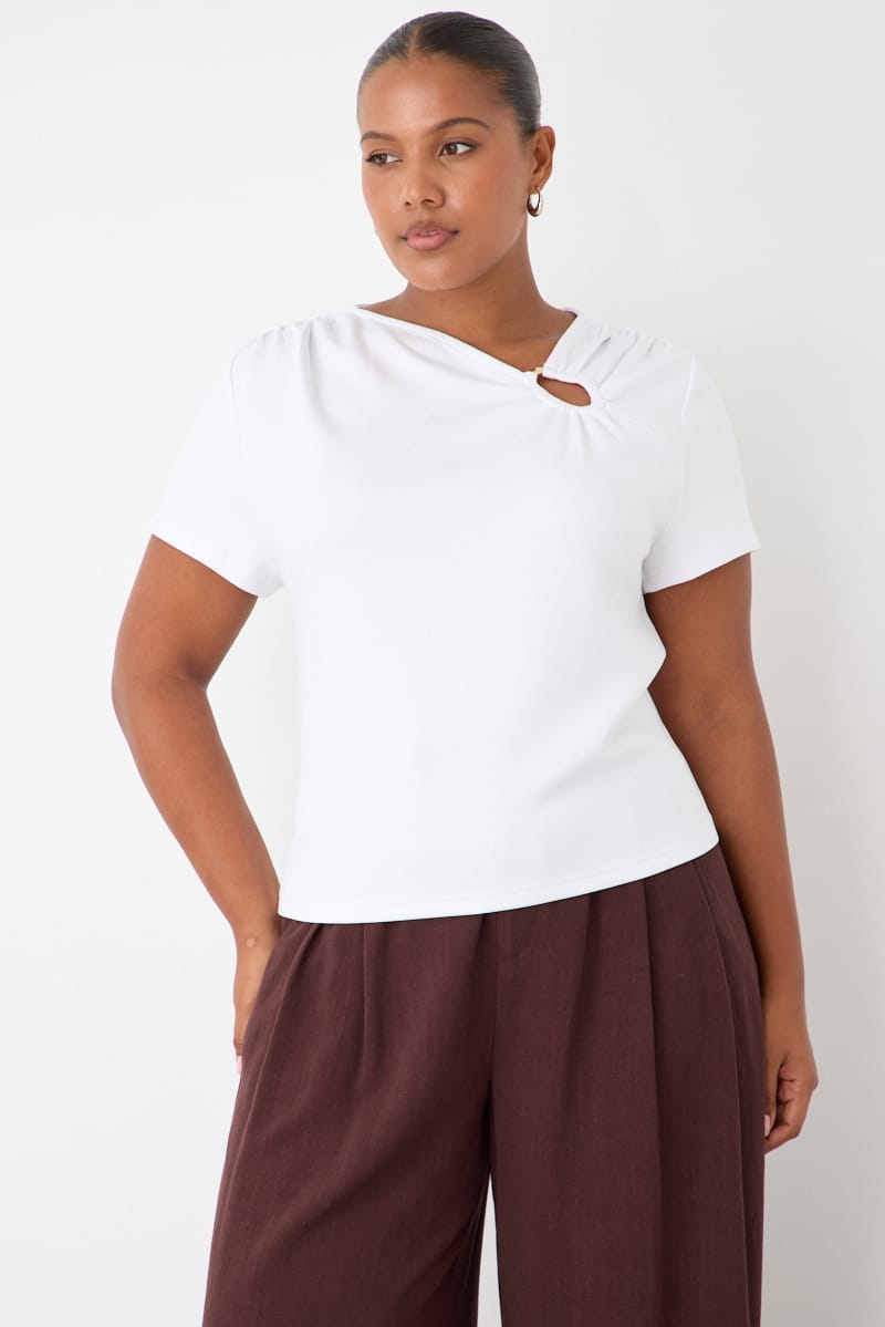 White Soft Touch Top Short Sleeve for YouandAll Fashion