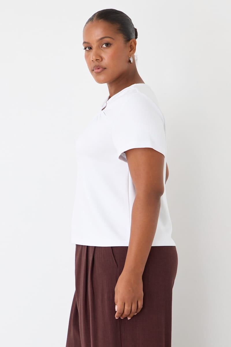 White Soft Touch Top Short Sleeve for YouandAll Fashion