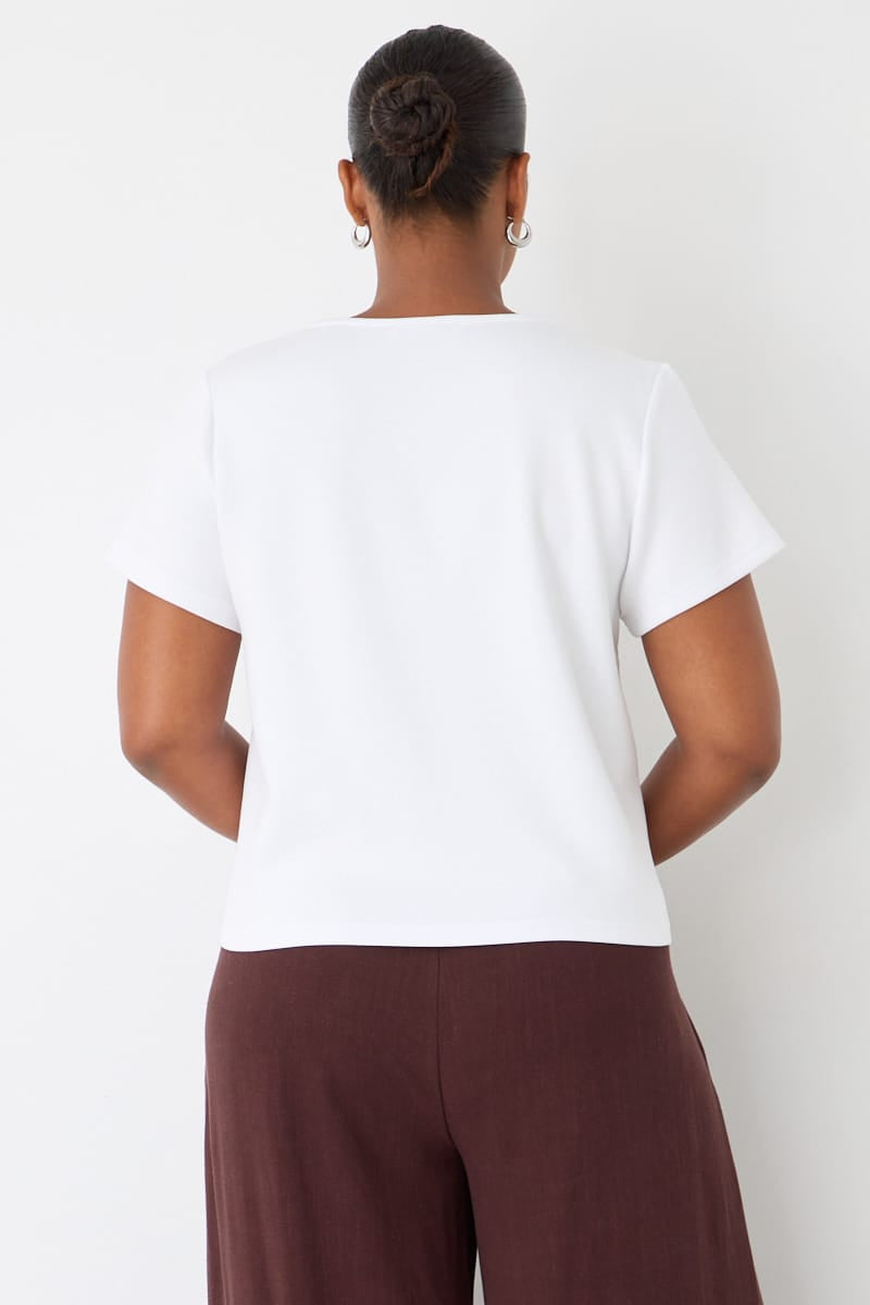 White Soft Touch Top Short Sleeve for YouandAll Fashion