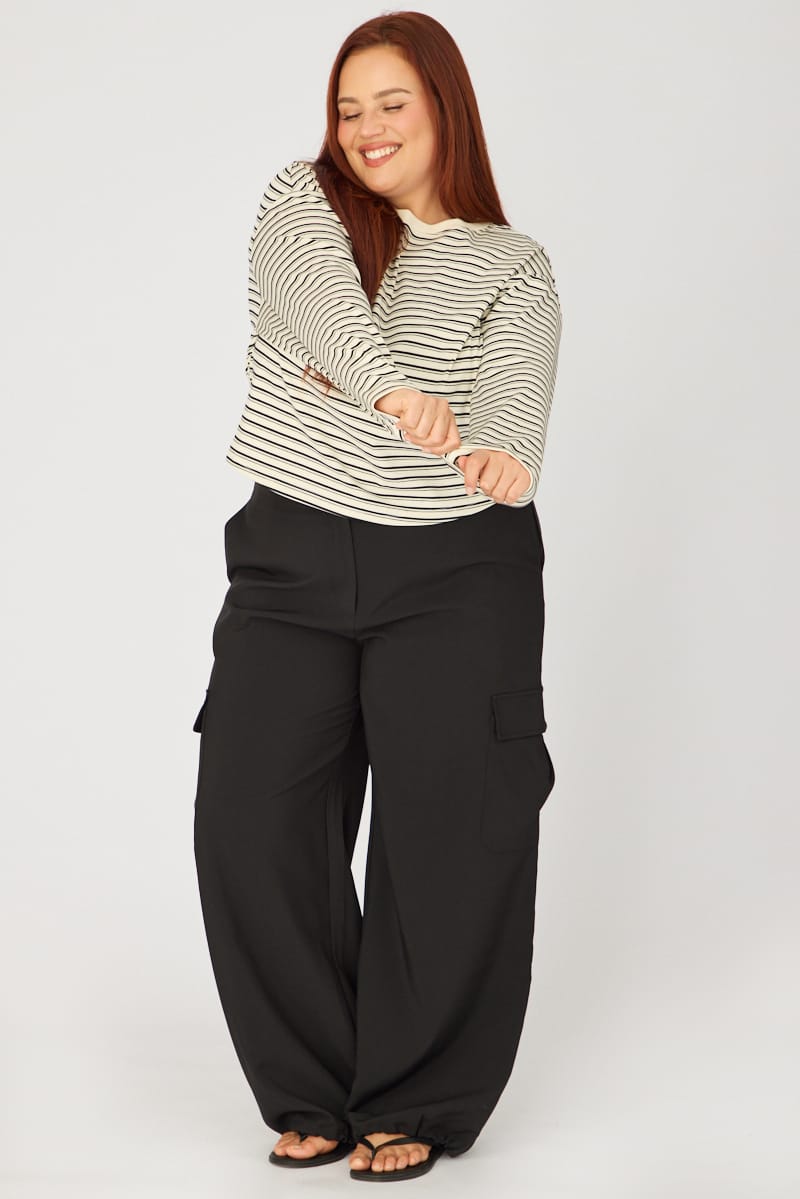 White Stripe T-shirt Long Sleeve for YouandAll Fashion