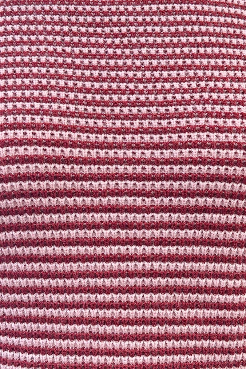 Red Stripe Stripe Knit Top Long Sleeve for YouandAll Fashion