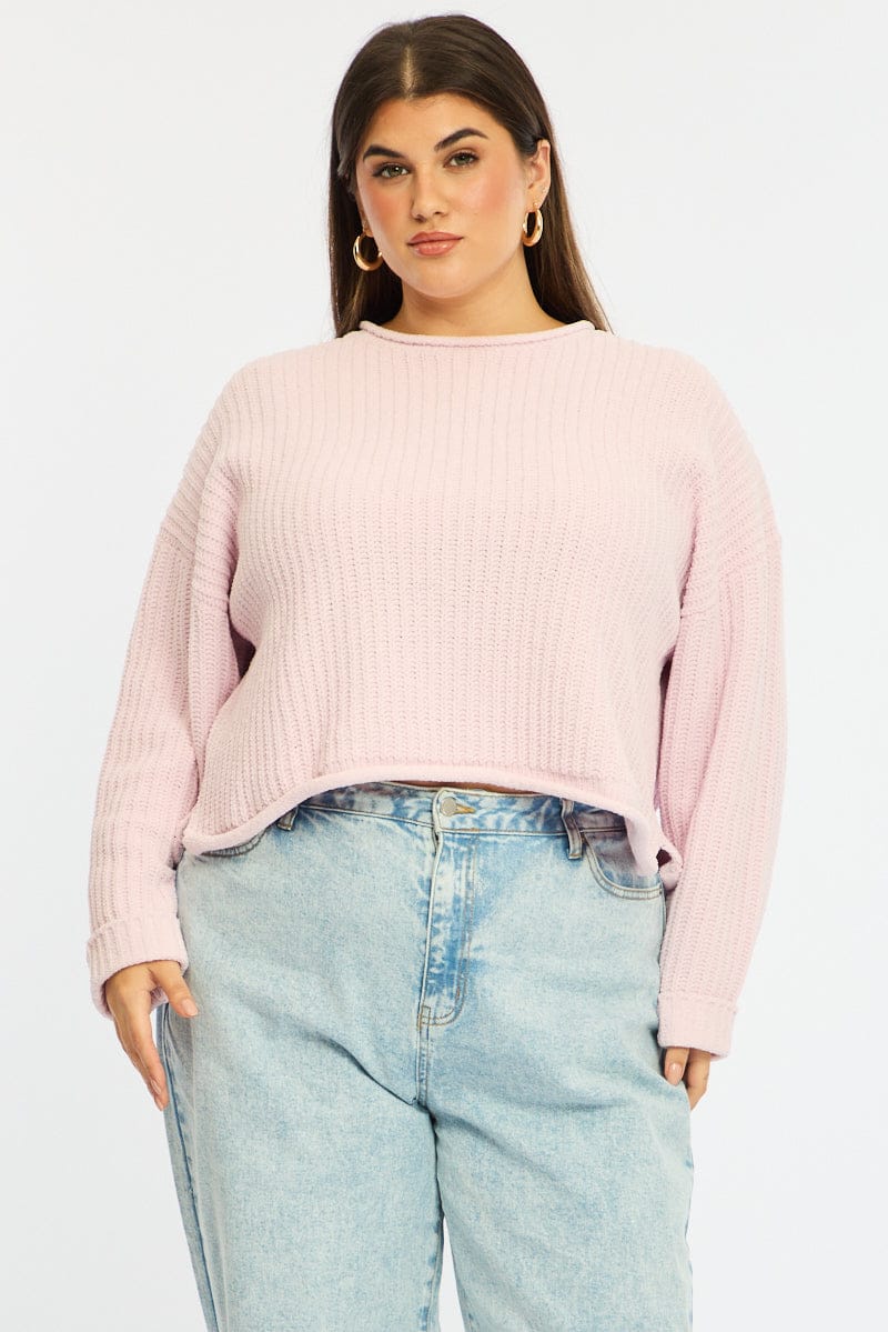 Purple Chenille Knit Jumper Long Sleeve for YouandAll Fashion