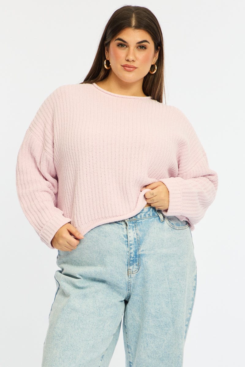 Purple Chenille Knit Jumper Long Sleeve for YouandAll Fashion