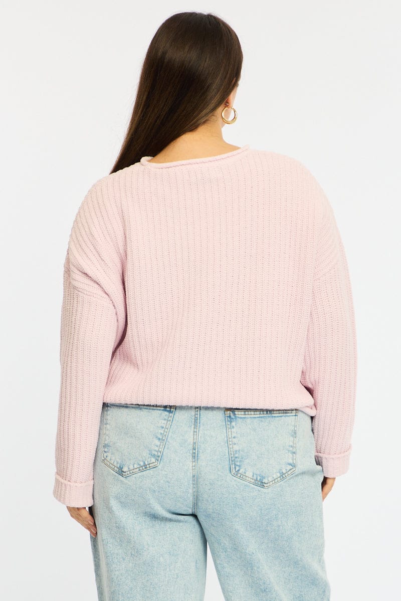 Purple Chenille Knit Jumper Long Sleeve for YouandAll Fashion