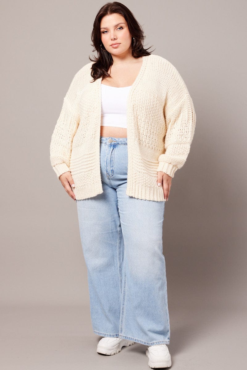 Beige Oversized Cardigan Long Sleeve for YouandAll Fashion