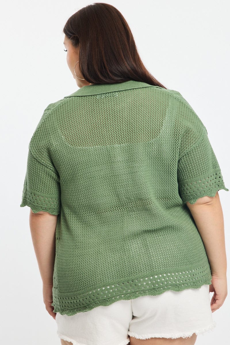 Green Crochet Knit Top for YouandAll Fashion