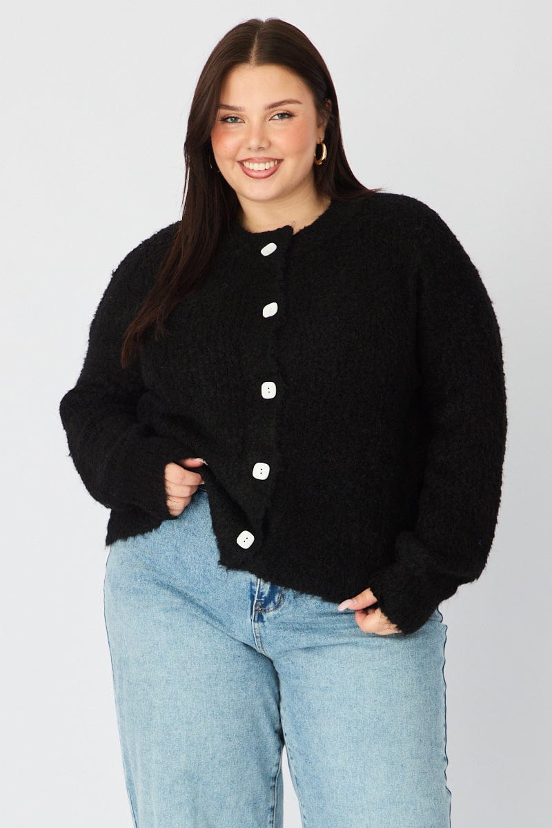 Black Oversized Cardigan Long Sleeve for YouandAll Fashion