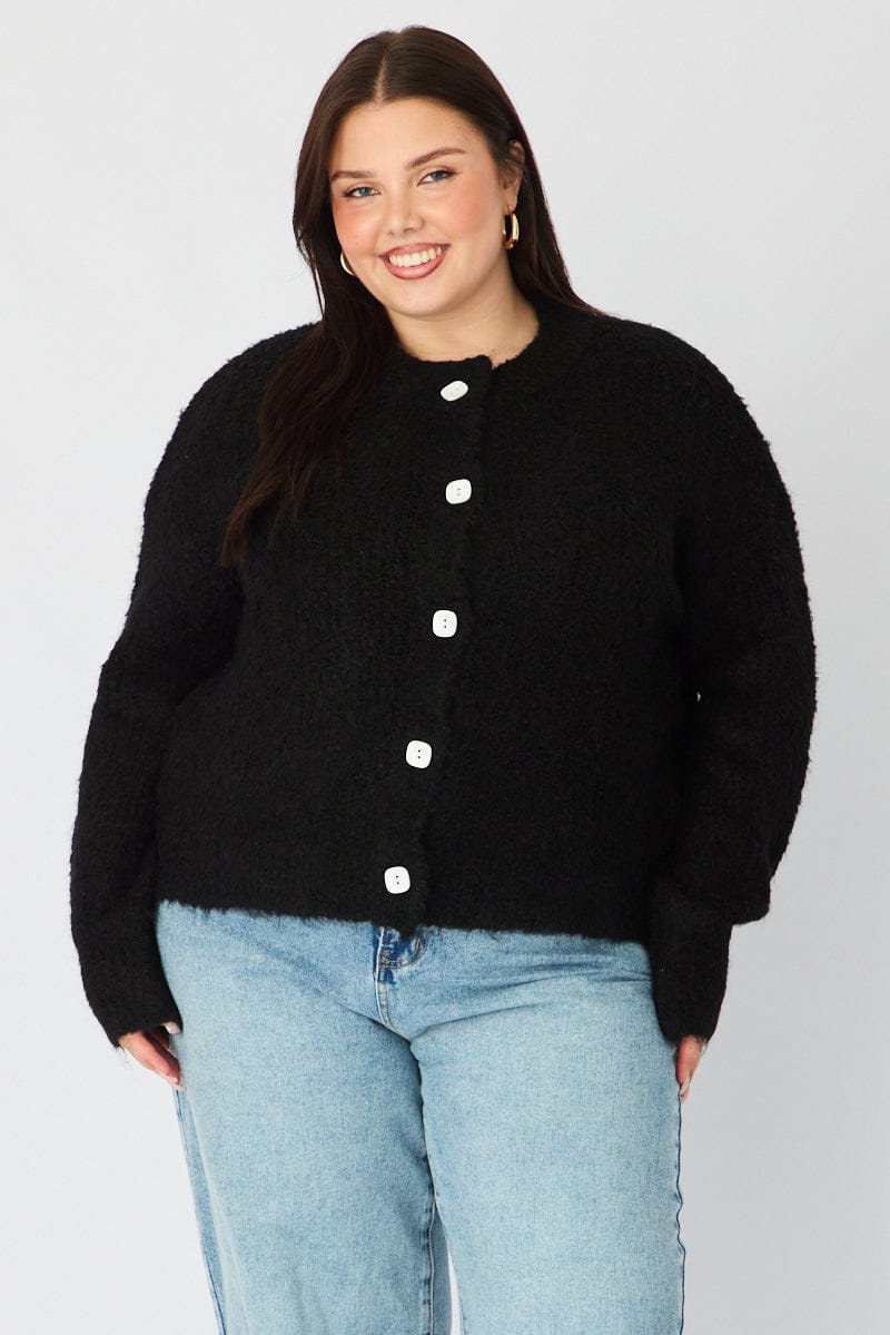 Black Oversized Cardigan Long Sleeve for YouandAll Fashion