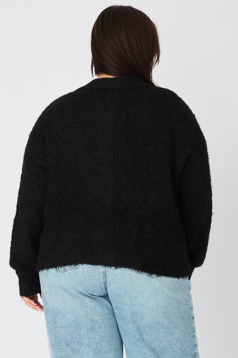 Black Oversized Cardigan Long Sleeve for YouandAll Fashion