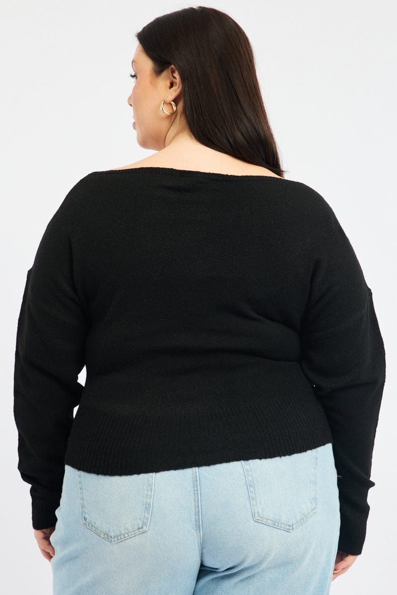 Black Knit Top One Shoulder for YouandAll Fashion