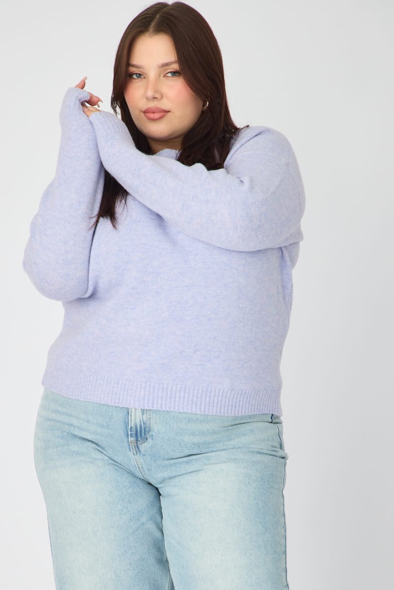 Blue Soft Knit Jumper Long Sleeve for YouandAll Fashion