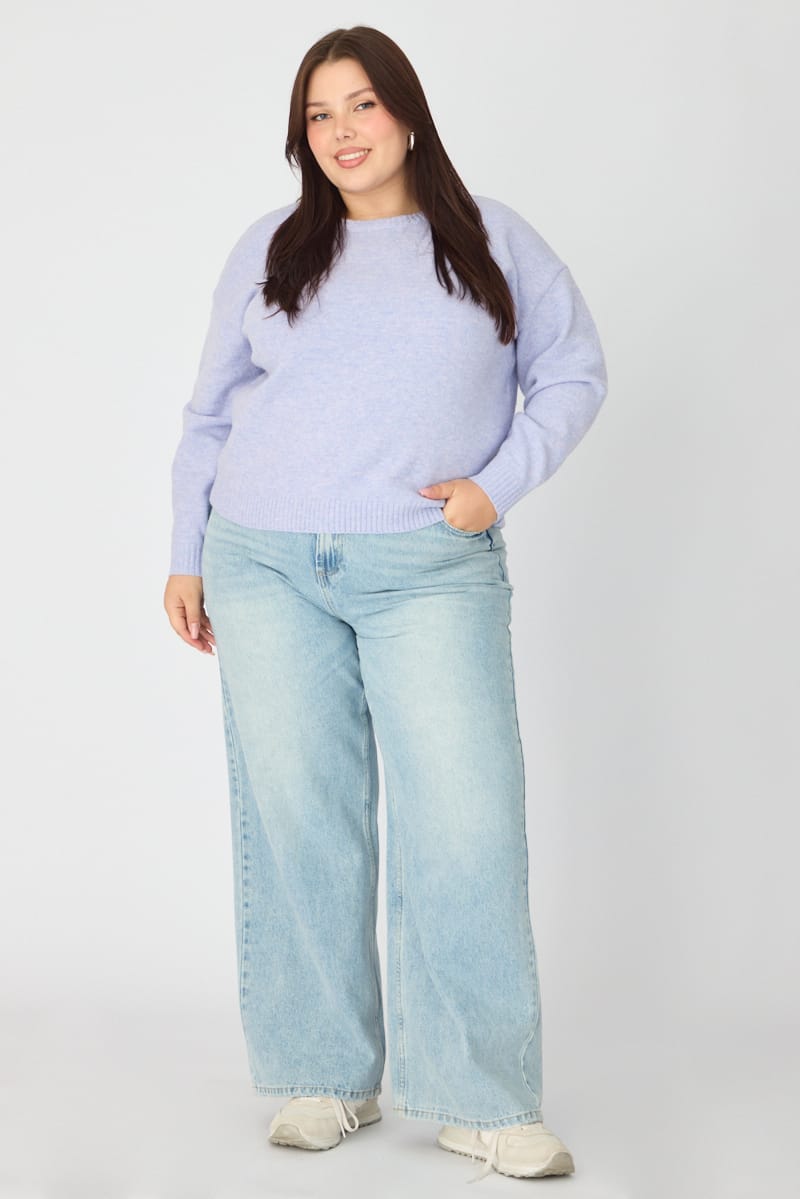 Blue Soft Knit Jumper Long Sleeve for YouandAll Fashion